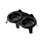 Ceramic Black Double Bowl+Black Food Rack