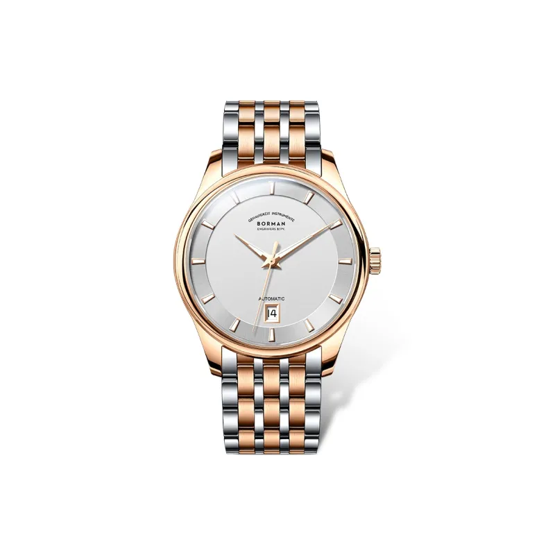 BORMAN Automatic Mechanical Movement Stainless Steel Watchband Men's Watches White Dial-2