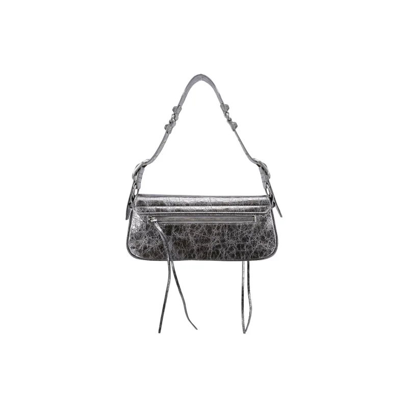 Balenciaga Le Cagole Lambskin Shoulder Bag Women's Silver-2