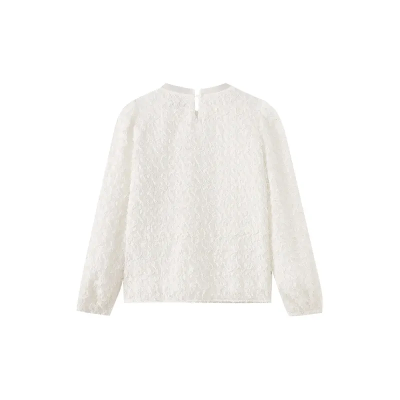SHUIYUNJIAN Chiffon Shirts Women's Ivory White-1