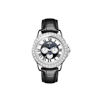 RENOVO Automatic Mechanical Movement Genuine Leather Strap Watch Men's Watches White Dial