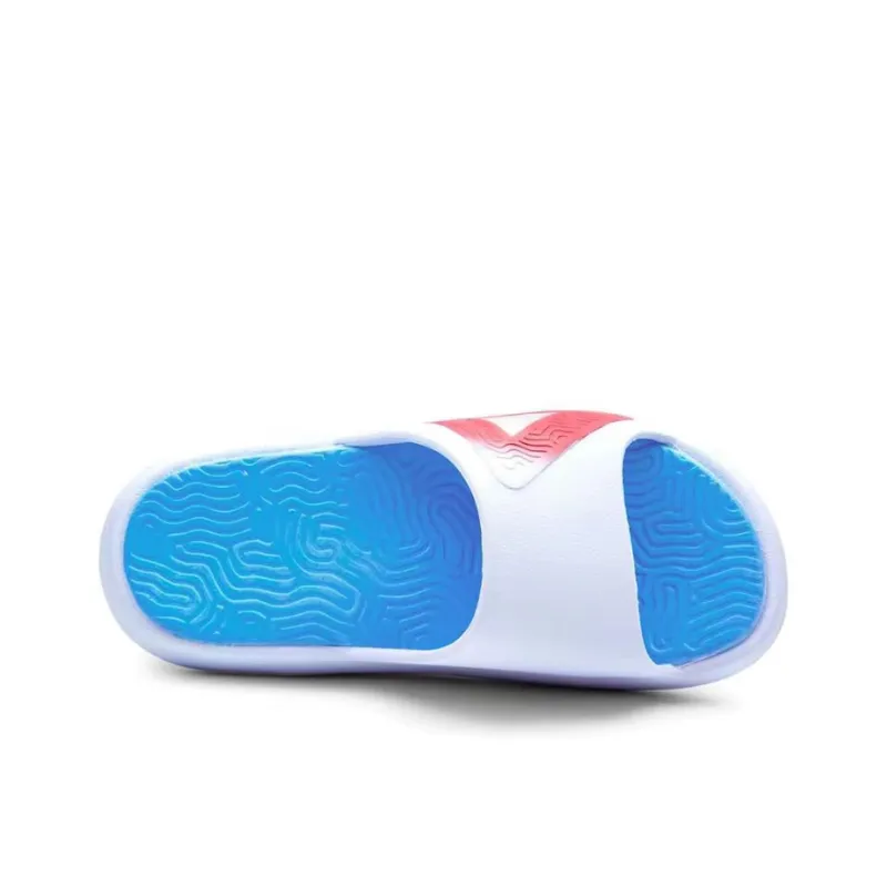 PEAK Tai Ji1.0 Slip Resistant Odor Resistant Slide Slippers Men's White Blue Red-3