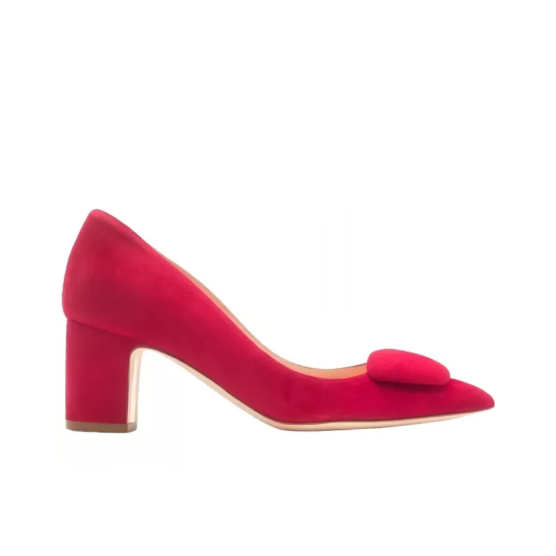 Rupert Sanderson Chunky Heel High Heels 6cm Women's Red-1