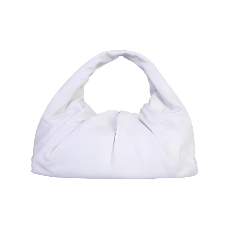 Bottega Veneta POUCH Cloud Bag Calfskin Handbag, Shoulder Bag Women's White-2