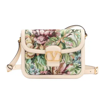 Valentino Jacquard Fabric Shoulder Bag Women's Butter & Multicolor