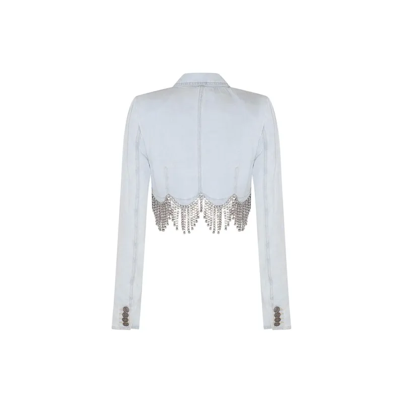 AREA Cropped Denim Jacket-1