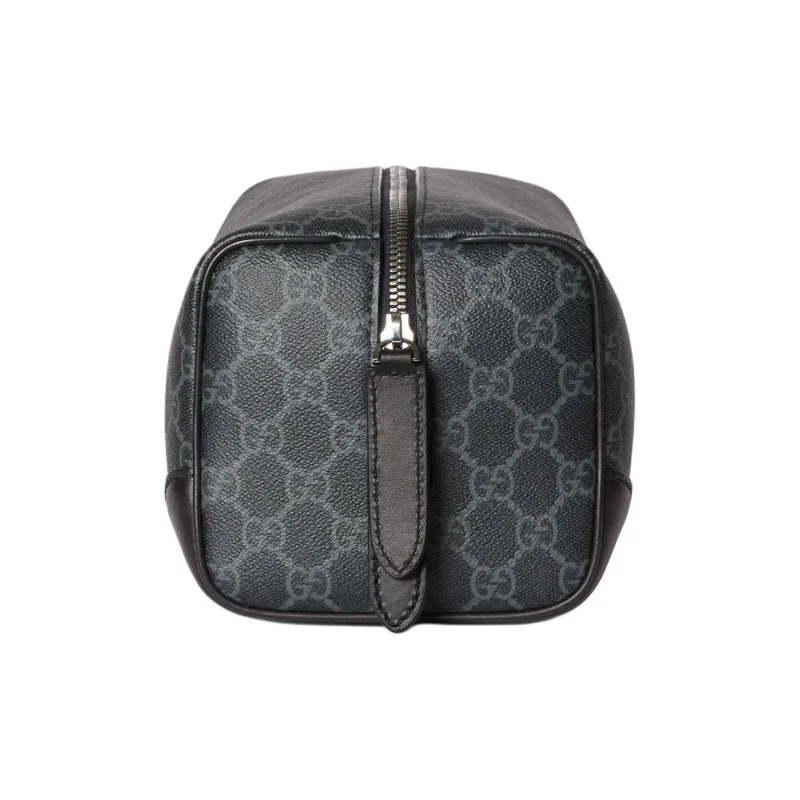 GUCCI GG Emblem Fabric Makeup Bag Medium Size Men's Black-2