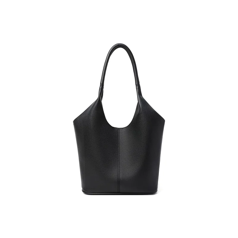 PT'SON Synthetic Leather Shoulder Bag, Bucket Bag, Shoulder Bag Women's Black/Brown-6