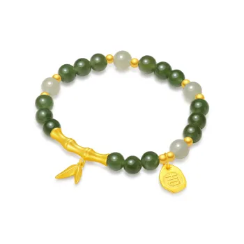 CHAOHONGJI Hetian Jade Bracelets Pale Greenish White Jade Women's