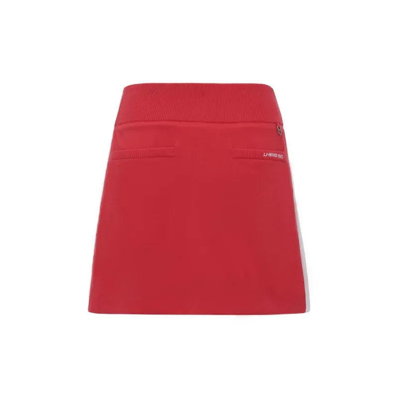 LI NING 1990 Golf Series Casual Short Skirts Women's Vermilion-1