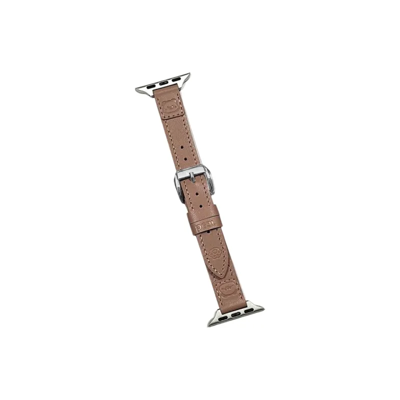 Warbler Dew Compatible With Apple Watch Apple Watch Band S9/S8/SE/7/6/5/4/3 Little Bear Paw Genuine Leather Loop Strap-10