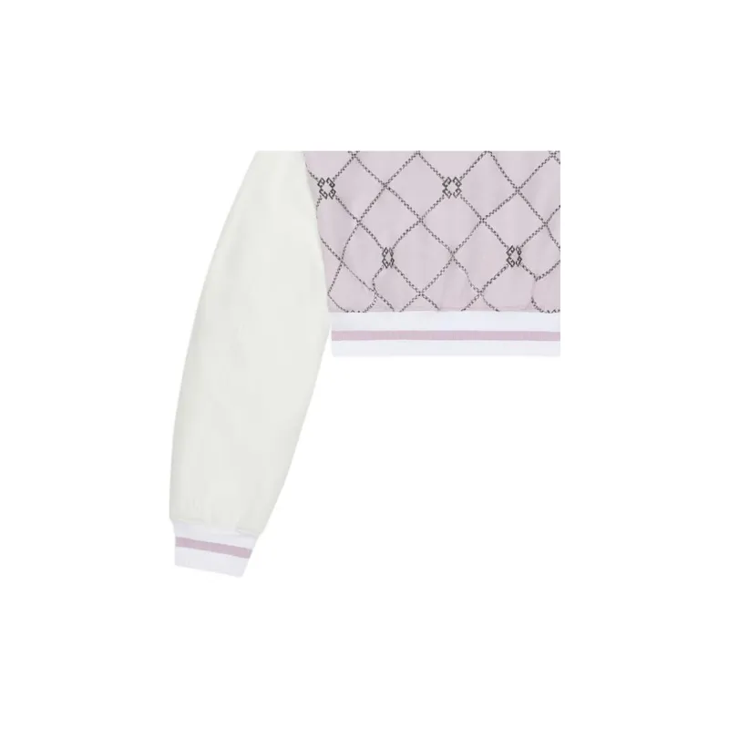 Givenchy Cropped Checked Varsity Jacket 'Grey/Pink'-3