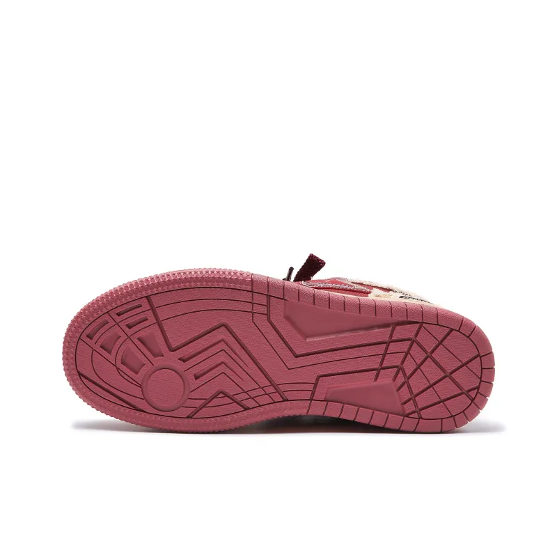 MQMS Anti Slip And Wear Resistant Height Increasing Low Top Skateboard Shoes Unisex Burgundy-5