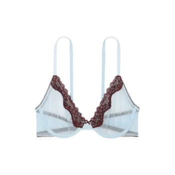 Victoria's Secret 24 Big Show Collection TEASE Bra Women's Light Aqua Blue Brown