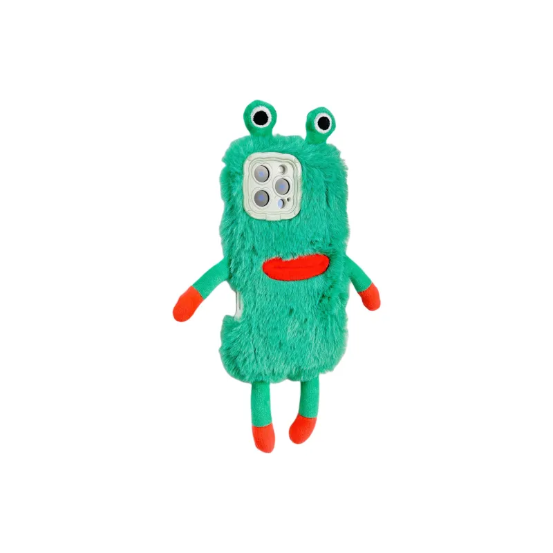 Wei Xin Plush Material Plush Frog Phone Cases Compatible With IPhone 16/15 Pro Max/Apple 13/14 Pro/Max-1