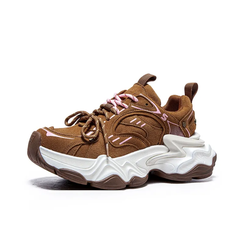 MQ Slip Resistant And Abrasion Resistant Coverage Low Top Chunky Sneakers Women's Vintage Beige-7