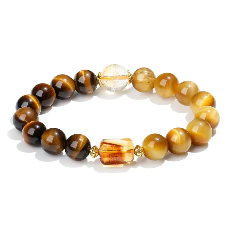 PUTUOSHANWENCHUANG Tiger's Eye Stone Bracelets Unisex-3