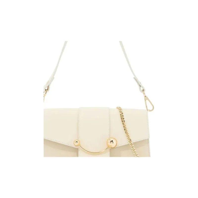 Strathberry Calfskin Shoulder Bag Mini Women's White-3