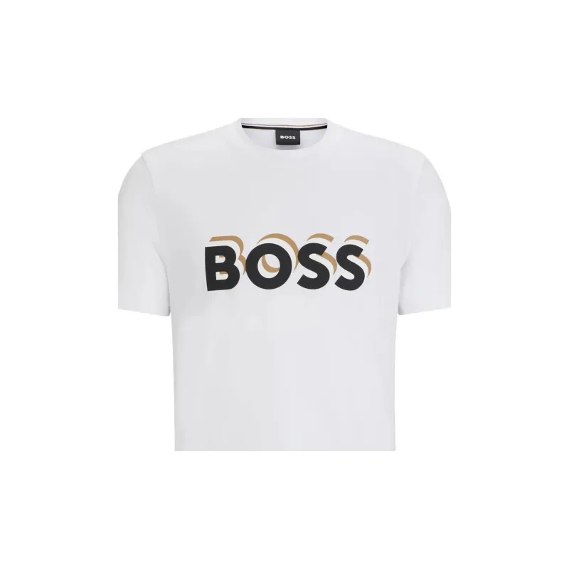 HUGO BOSS Logo Printed Crewneck T Shirt-4