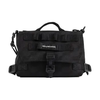 Balenciaga Army Polyamide Messenger Bag Portable Crossbody Bag Shoulder Bag Women's Black