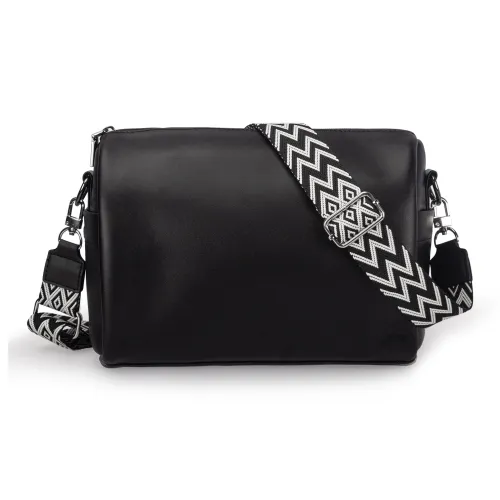 TAKI Premium PU Leather Crossbody Bag Shoulder Bag Regular Unisex Black
