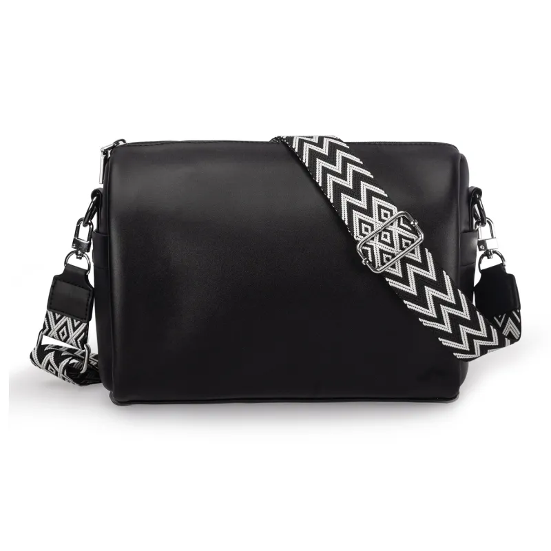 TAKI Premium PU Leather Crossbody Bag Shoulder Bag Regular Unisex Black-0