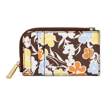 TORY BURCH Emerson Leather Document Wallet Card Holders Women's Brown