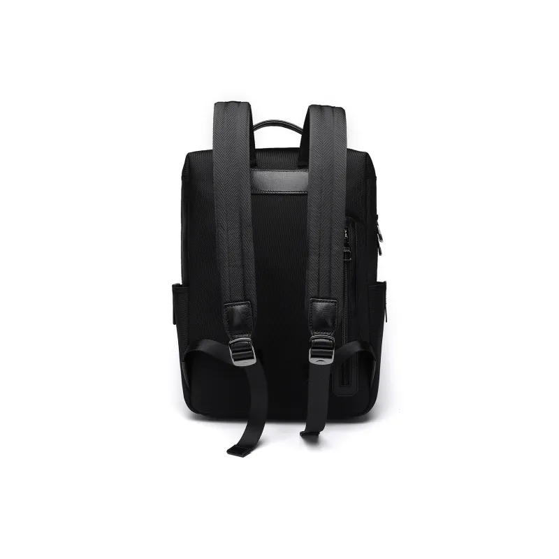 ELLE HOMME Fabric With Cow Leather Backpack Regular Men's Black-2