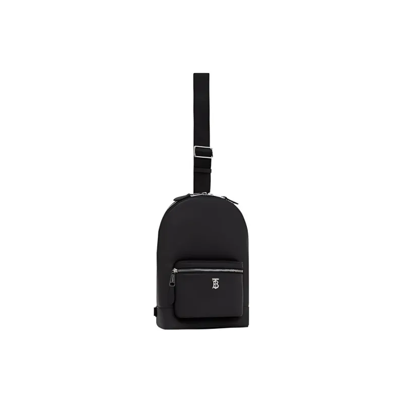 Burberry Calfskin With Leather Decoration Crossbody Bag Shoulder Bag Men's Black-1