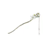 White Blue Peach Blossom Fringe Hairpin