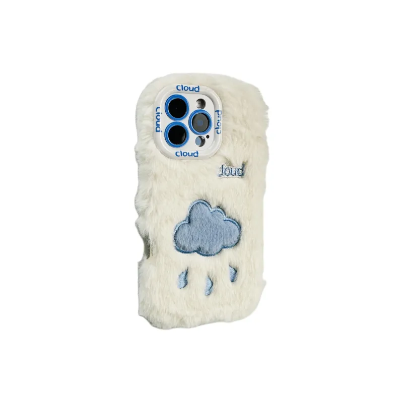Wei Xin Plush Material Plush Clouds Phone Cases Compatible With IPhone 16/15 Pro Max/Apple 13/14 Pro/Max-1