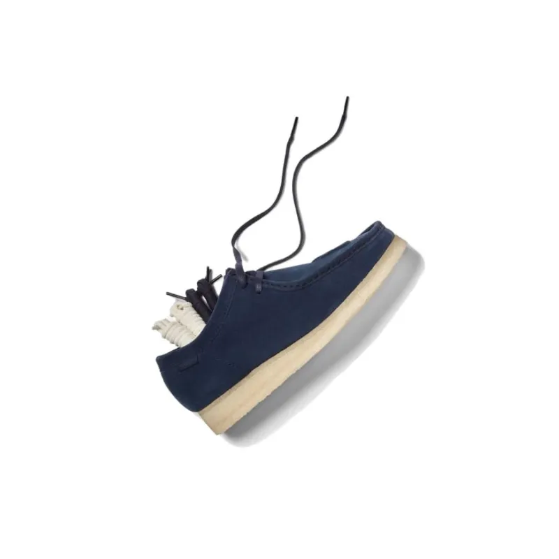 KITH X New York Yankees x Clarks Originals WALLABEE Low-Top Casual Shoes Unisex Marine Blue-4
