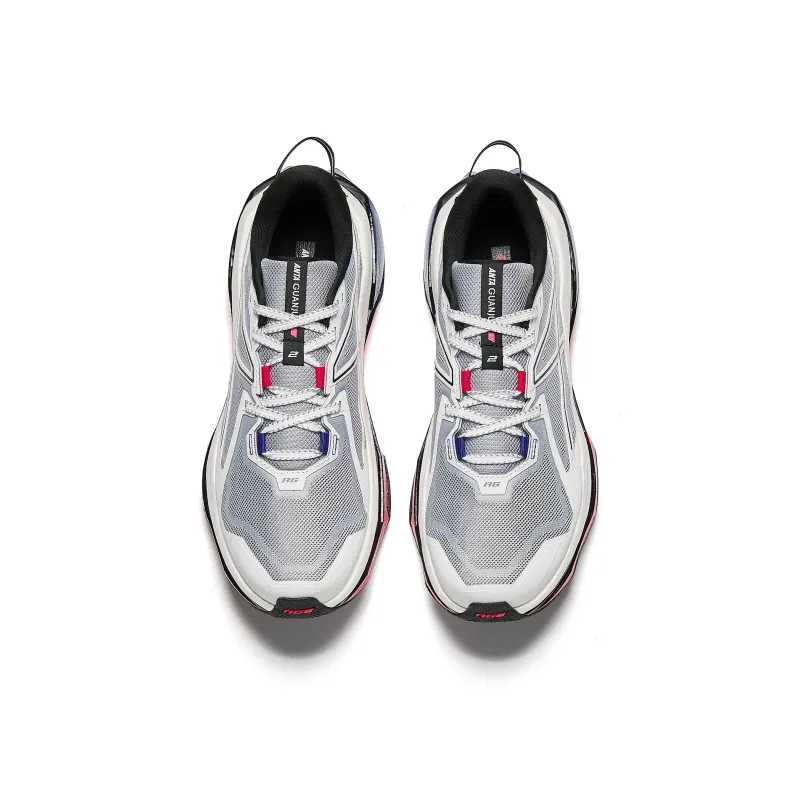 Anta Hunter Fury 2 Anti-Slip Wear-Resistant Breathable Lightweight Low-Top Casual Running Shoes Men's White Gray-3
