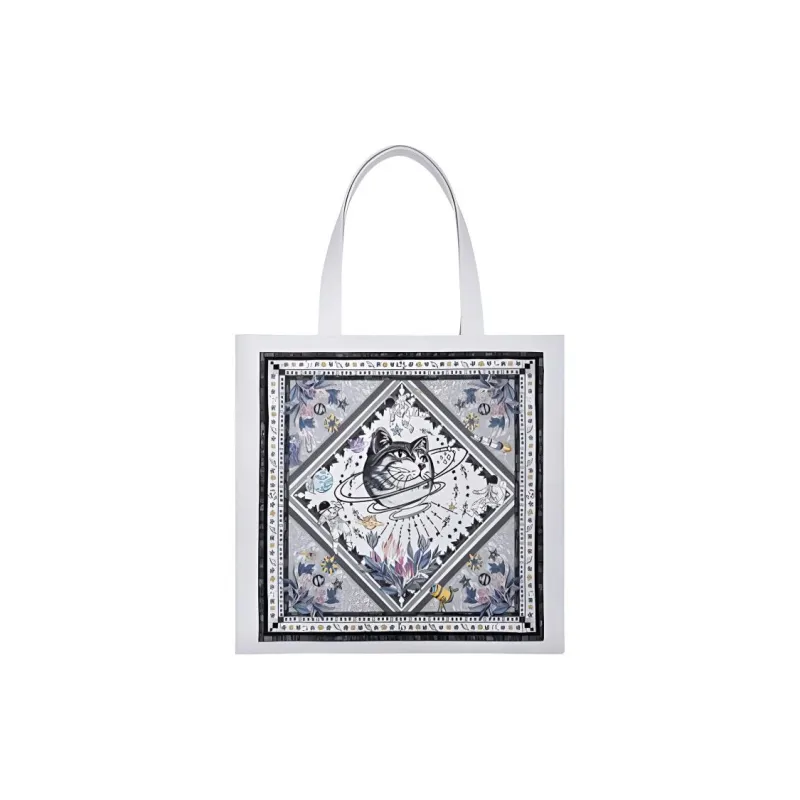 MAH Polyester Shoulder Bag, Handbag Regular Unisex Gray White-3