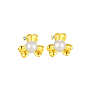CHOW TAI SENG Pearl Stud Earrings Women's