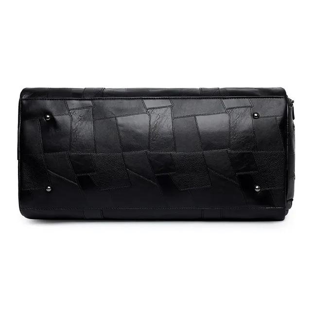 Ha Luxury PU Travel Bag Unisex Black-4
