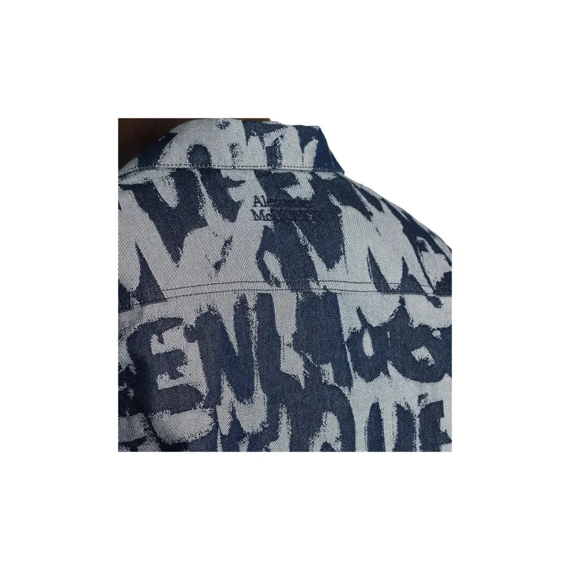 Alexander McQueen Graffiti Printed Hawaiian Denim Shirt-5