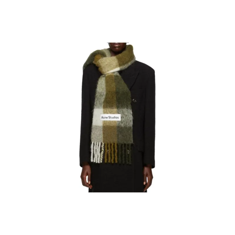 Acne Studios Checked Fringed Edge Scarf-5