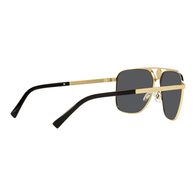 VERSACE Metal Aviator Sunglasses Men's Gold-7