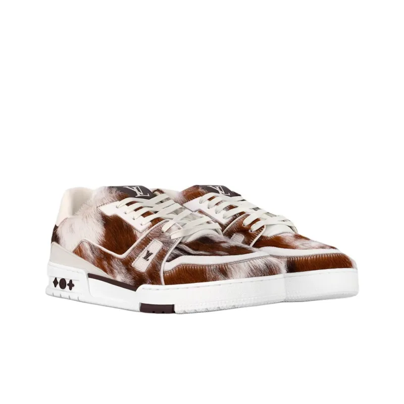 LOUIS VUITTON Trainer Low Top Skateboard Shoes Unisex Brown-1