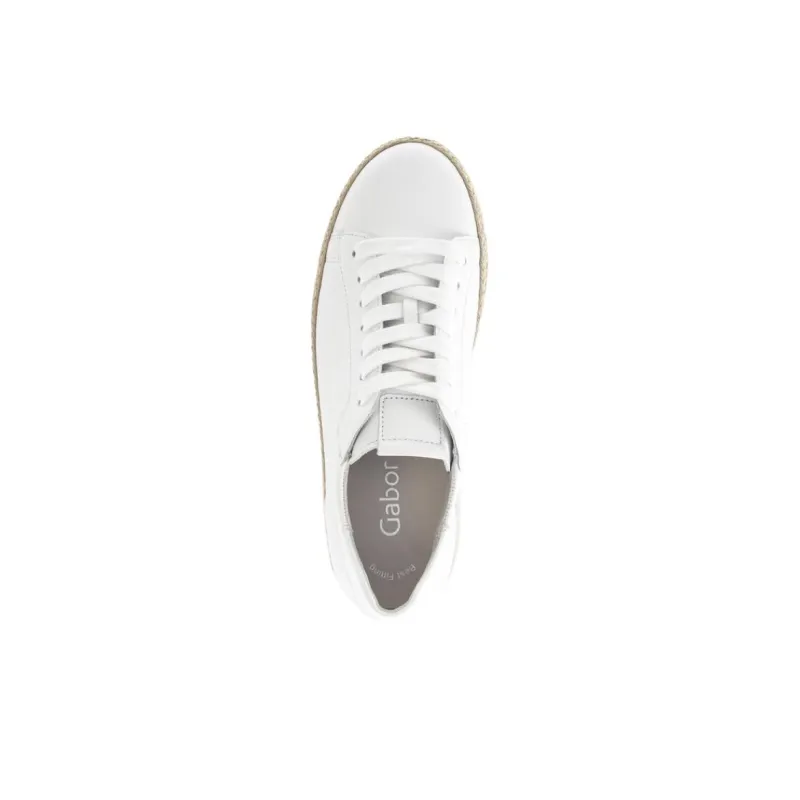 Gabor Fashion Low Top Skateboard Shoes Women's White-3