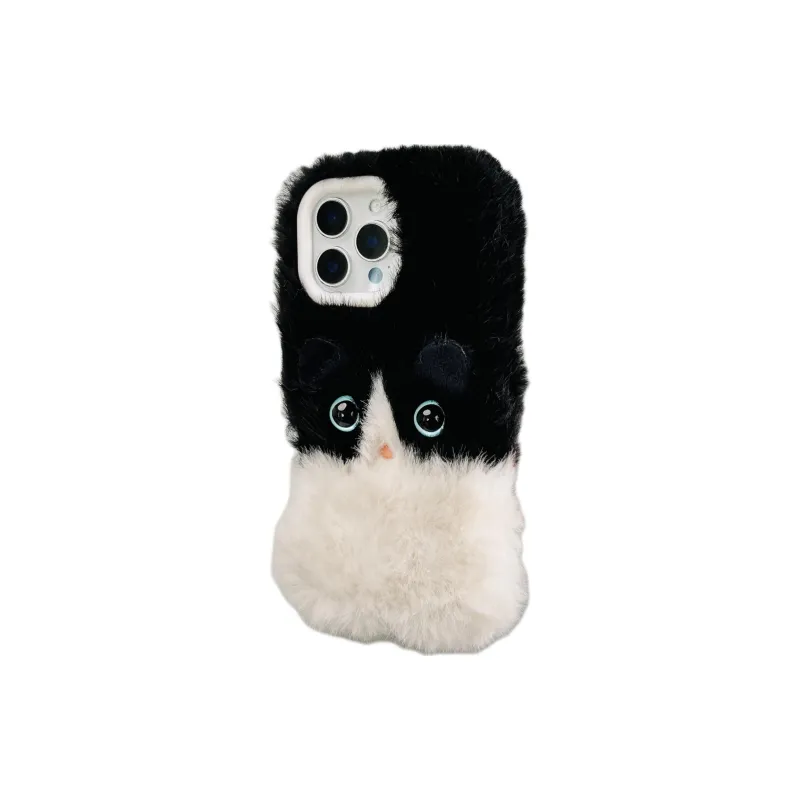 Wei Xin Plush Material Plush Kitten Phone Cases Compatible With IPhone 16/15 Pro Max/Apple 13/14 Pro/Max-2