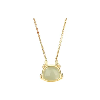 Royal Heaven's Choice Hetian Jade Pale Greenish White Jade Unisex