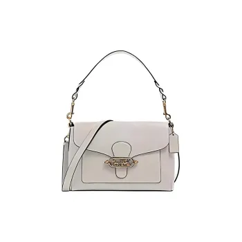 COACH Jade Pebbled Leather Shoulder Bag Portable Crossbody Bag Shoulder Bag Large Size Women's White