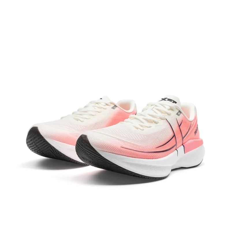 XTEP Wear-Resistant Slip-Resistant Low-Top Marathon Running Shoes Men's White Red-2