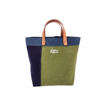 Alternative Country Washable Canvas Bag, Tote Bag, Shopping Bag, Handbag Regular Unisex Green & Dark Blue