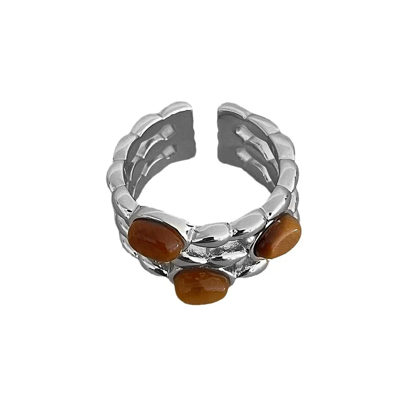 KING OF BLING Alloy, Tiger's Eye Stone Rings Unisex-6