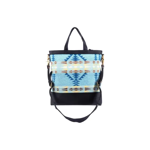 Alternative Country Indian Cow Leather Tote One Shoulder Handbag Regular Unisex Blue & Multicolor