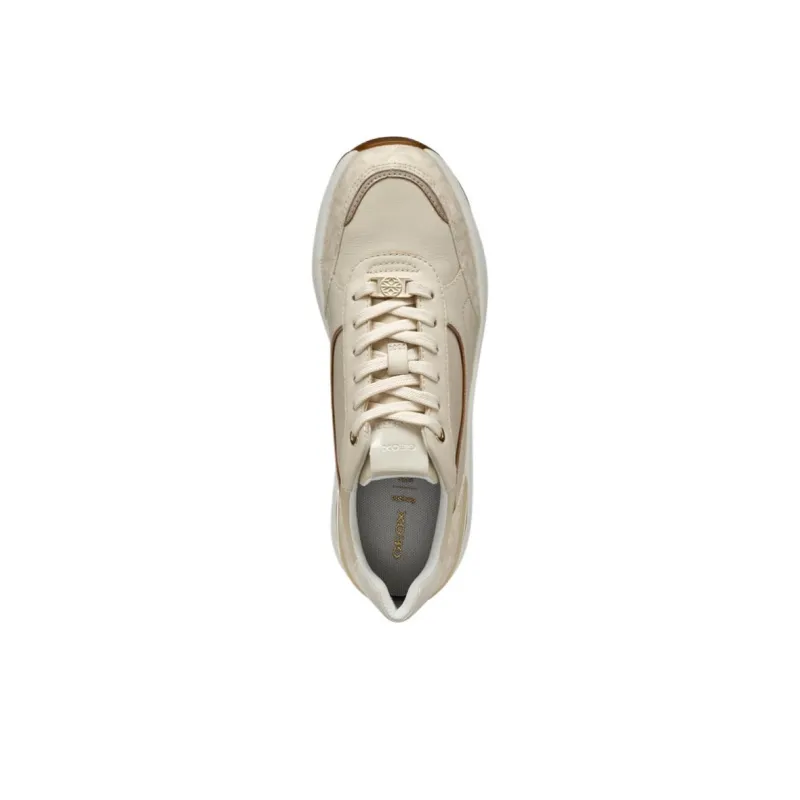 GEOX Spherica Ec13 Anti Slip And Wear Resistant Height Increasing Low Top Casual Shoes Women's Gray White-6