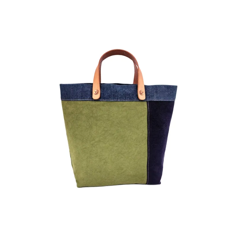 Alternative Country Washable Canvas Bag, Tote Bag, Shopping Bag, Handbag Regular Unisex Green & Dark Blue-1